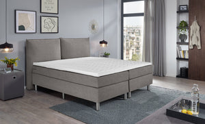 łóżko hotelowe Standard tkanina tapicerska, wezgłowie tkanina ; 200x200x58 cm (SxDxW); taupe; -