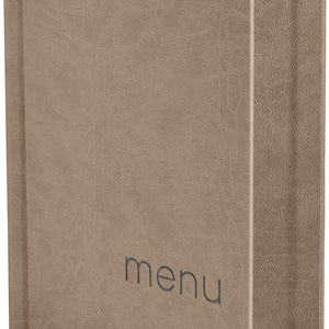okładka zaciskowa Perron z grawerem MENU A4; Größe DIN A4, 22.5x30.5 cm (SxW); taupe
