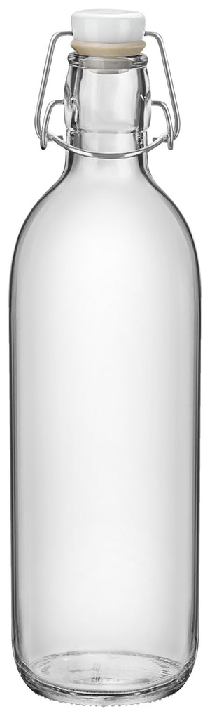 butelka z zamknięciem pałąkowym Emilia; 1082ml, 8.5x29 cm (ØxW); transparentny; okrągły; 6 sztuka / opakowanie