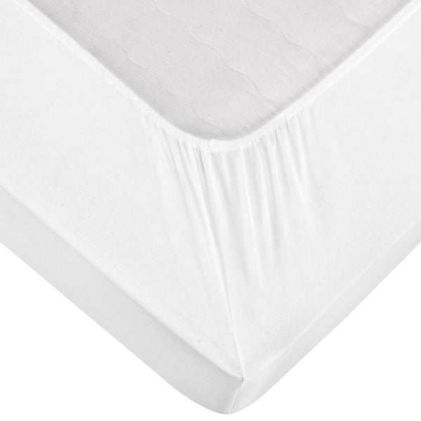 prześcieradło z gumką Jersey; 140-160x190-200 cm (SxD); biały