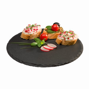 taca z łupka naturalnego; 22x0.7 cm (ØxW); czarny; okrągły