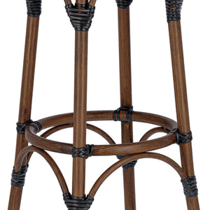 hoker barowy Rimalia; 36x36x76 cm (SxGxW); siedzisko szary melanż, stelaż brązowy; 2 sztuka / opakowanie