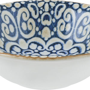 miska Alhambra; 400ml, 16x5 cm (ØxW); niebieski/biały/brązowy; okrągły; 12 sztuka / opakowanie