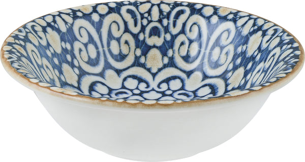 miska Alhambra; 400ml, 16x5 cm (ØxW); niebieski/biały/brązowy; okrągły; 12 sztuka / opakowanie