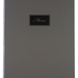 karta dań Oscar z grawerem MENU A5 pionowo; Größe DIN A5, 18.7x24.8 cm (SxW); szary; ., 6 Seiten