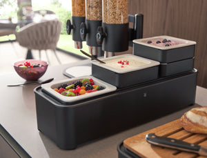 Joghurt-/Aufstrichtreppe Rahmen Buffet WMF Quadro; 56.2x19x8 cm (DxSxW); czarny