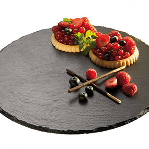 patera / półmisek do serwowania, Ø 32 cm; 32x2.5 cm (ØxW); czarny; okrągły