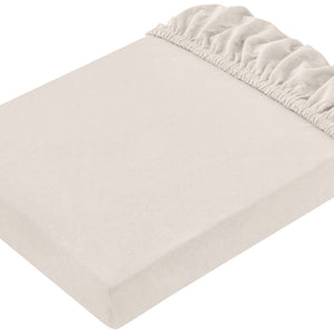 prześcieradło z gumką Jersey; 90-100x190-200 cm (SxD); taupe; 2 sztuka / opakowanie
