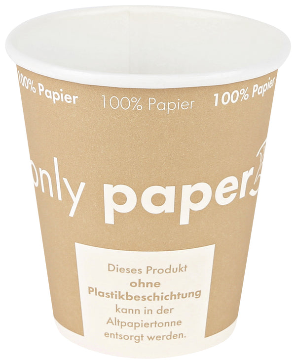 Trinkbecher Only Paper; 250ml, 9x9.5 cm (ØxW); brązowy; 50 sztuka / opakowanie