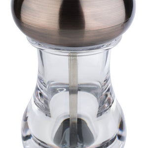 młynek do soli COPPER; 6x15 cm (ØxW); transparentny