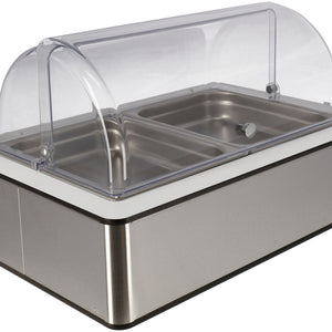 witrynka chłodząca Fundale biała 6,5 cm stal szlachetna 2 x 1/2; Größe GN 1/1, 63x42.5x27.4 cm (DxSxW); biały/transparentny/stal nierdzewna; prostokątny