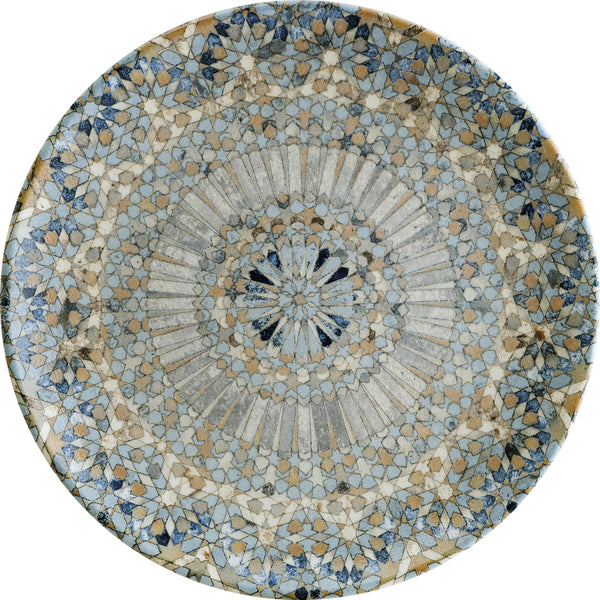 talerz płaski Luca Mosaic; 27 cm (Ø); pomarańczowy/ciemny niebieski/jasny niebieski/żółty/biały; okrągły; 12 sztuka / opakowanie
