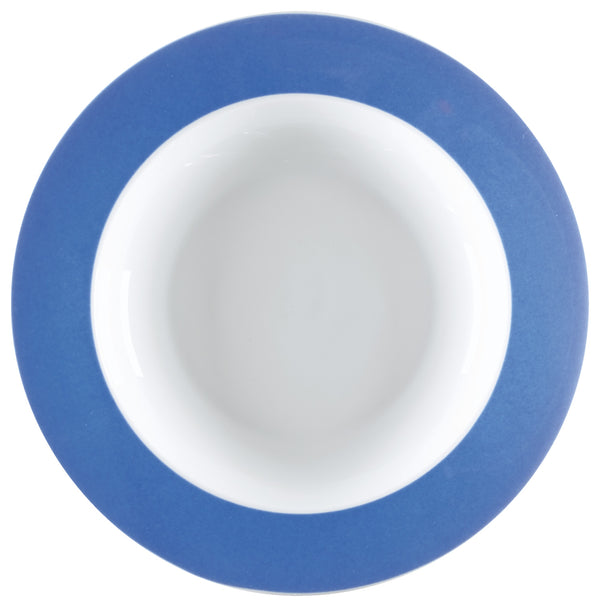 talerz głęboki Multi-Color; 350ml, 23.5x4.6 cm (ØxW); biały/niebieski; okrągły; 6 sztuka / opakowanie