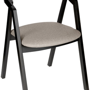 Stapelstuhl Calma Stoff Buchenholz schwarz lackiert; 54x53x79 cm (SxGxW); siedzisko taupe