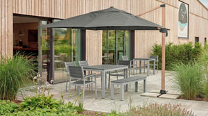 Outdoor-Stuhl Lamero mit Armlehnen; 55x60x88.5 cm (SxGxW); siedzisko antracyt