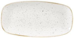 Chefs Oblong Platte Stonecast Barley White; 29.8x15.3 cm (DxS); biały/brązowy; prostokątny; 12 sztuka / opakowanie
