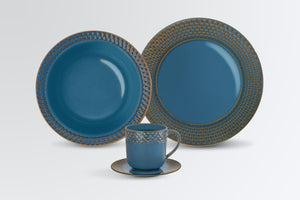 talerz głęboki Aranda; 300ml, 23.5x3.4 cm (ØxW); niebieski; okrągły; 4 sztuka / opakowanie