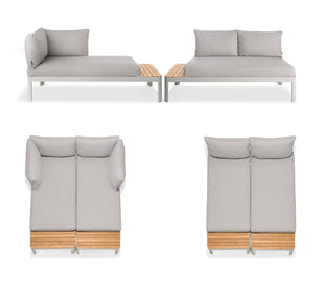 element wypoczynkowy Amalfia; 172x72x73 cm (SxGxW); siedzisko jasny szary, stelaż jasny szary