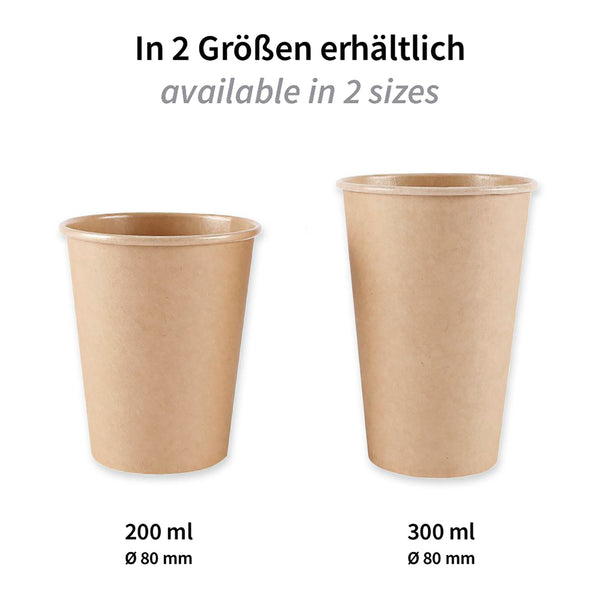 Trinkbecher Kraft Bio; 300ml, 8x11.2 cm (ØxW); brązowy; 50 sztuka / opakowanie