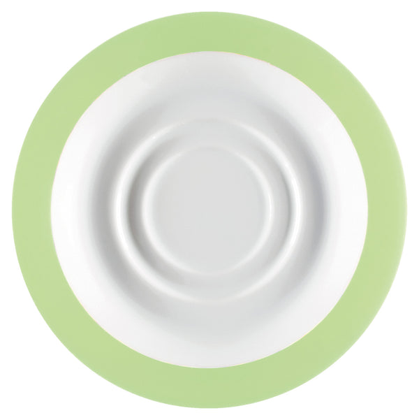 spodek do kubka / filiżanki do kawy Multi-Color; 15.3x2.1 cm (ØxW); biały/zielony; okrągły; 6 sztuka / opakowanie