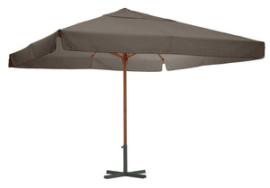parasol profesjonalny duży Esparto stelaż o wyglądzie drewna; 350x350x370 cm (DxSxW); szary; kwadrat