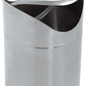 pojemnik stołowy na odpady Bordun; 12x16.5 cm (ØxW); srebro; okrągły