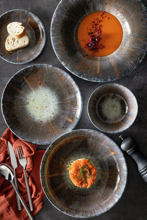 Schale Saturnus; 500ml, 15x6 cm (ØxW); antracyt/zielony/pomarańczowy; okrągły; 6 sztuka / opakowanie