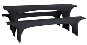 zestaw pokrowców stretch na zestawy biesiadne Grace 3-cz.; 50x220x95 cm (SxDxW); czarny