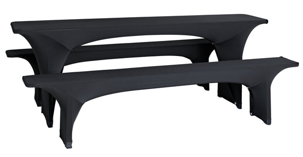 zestaw pokrowców stretch na zestawy biesiadne Grace 3-cz.; 50x220x95 cm (SxDxW); czarny