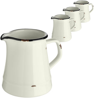 dzbanek Liron; 250ml, 7.5x9 cm (ØxW); biel kremowa/czarny; 4 sztuka / opakowanie