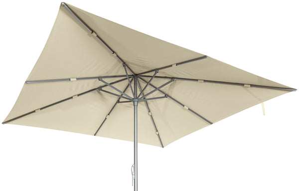 profesjonalny duży parasol Fiesto; 400x400x300 cm (DxSxW); beżowy; kwadrat