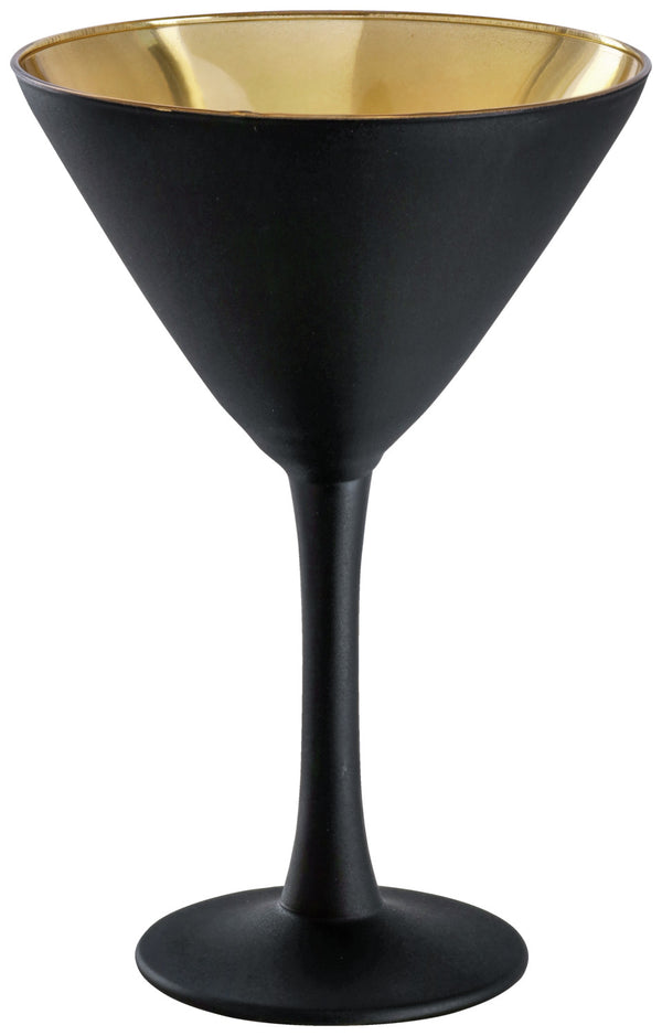 Martiniglas Aolani; 160ml, 9.5x14.5 cm (ØxW); czarny/złoto; 6 sztuka / opakowanie