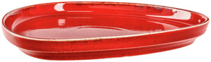 talerz płaski Sidina organiczny kształt z rantem; 20.7x19.5x2 cm (DxSxW); czerwony; organiczny; 6 sztuka / opakowanie