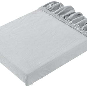 prześcieradło z gumką Louisianna; 180-200x190-200 cm (SxD); srebro