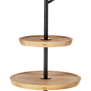 etażerka Cornu ze stojakiem na precle; 34.8x90.8 cm (ØxW); dąb/czarny; okrągły