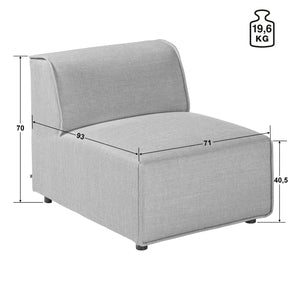 element środkowy Belford tkanina; 71x93x70 cm (SxGxW); siedzisko zielony