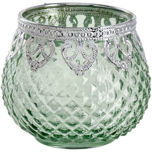 Teelichthalter-Set Amit; 10.1x8.8 cm (ØxW); niebieski/zielony/transparentny