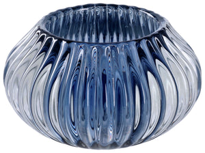 świecznik na tealight  Aarani; 11x6.5 cm (ØxW); niebieski; 2 sztuka / opakowanie