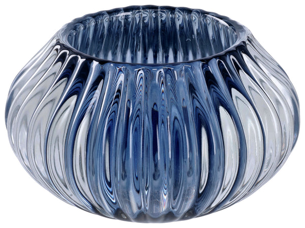 świecznik na tealight  Aarani; 11x6.5 cm (ØxW); niebieski; 2 sztuka / opakowanie