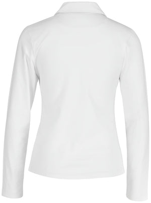 Poloshirt Damen Langarm Malme Regular Fit; Kleidergröße M; biały