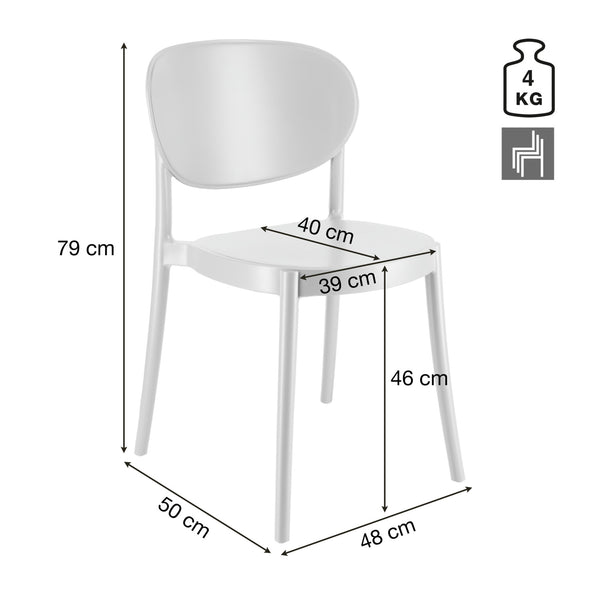Kunststoffstuhl Neo; 48x50x79 cm (SxGxW); antracyt; 2 sztuka / opakowanie