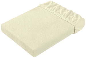 prześcieradło z gumką Frottee; 180-200x190-200 cm (SxD); szampan