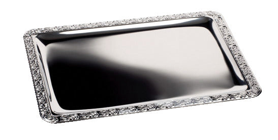 taca do serwowania; 42x31 cm (DxS); srebro; prostokątny