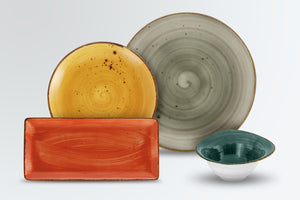 półmisek Nebro organiczny; 17x10x3 cm (DxSxW); czerwony; 6 sztuka / opakowanie