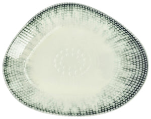 talerz płaski Kuori organiczny; 21.5x17 cm (DxS); biały/szary/czarny; organiczny; 4 sztuka / opakowanie