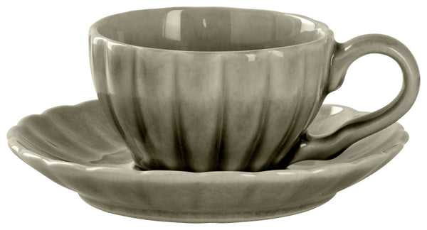 spodek do espresso Flora; 12.5x2.1 cm (ØxW); szary; okrągły; 6 sztuka / opakowanie