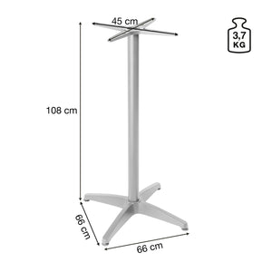 Tischgestell Past Aluminium; 66x66x108 cm (SxDxW); czarny