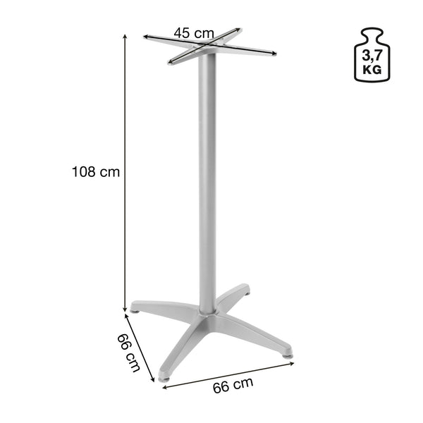 Tischgestell Past Aluminium; 66x66x108 cm (SxDxW); czarny