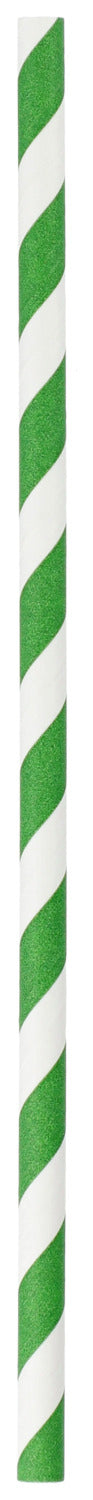 Trinkhalm Real Paper 0,8x25 cm; 0.8x25 cm (ØxD); zielony/biały; 100 sztuka / opakowanie