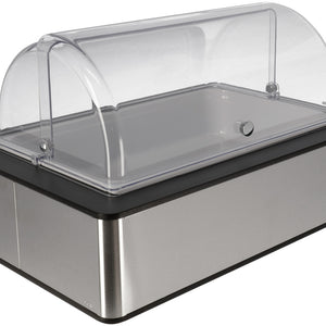 witrynka chłodząca Fundale antracyt 10 cm melamina biała 1/1; Größe GN 1/1, 63x42.5x27.4 cm (DxSxW); antracyt/transparentny/biały; prostokątny